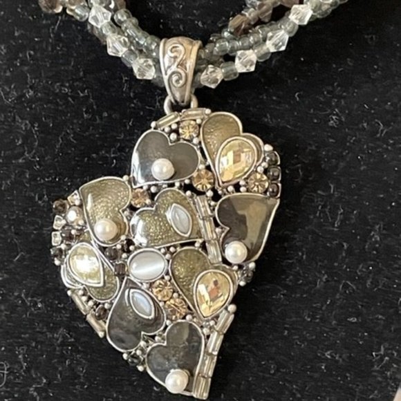 Chicos Gorgeous Amethyst Chip Necklace base metal with Glass Beads Pearls - Picture 3 of 9